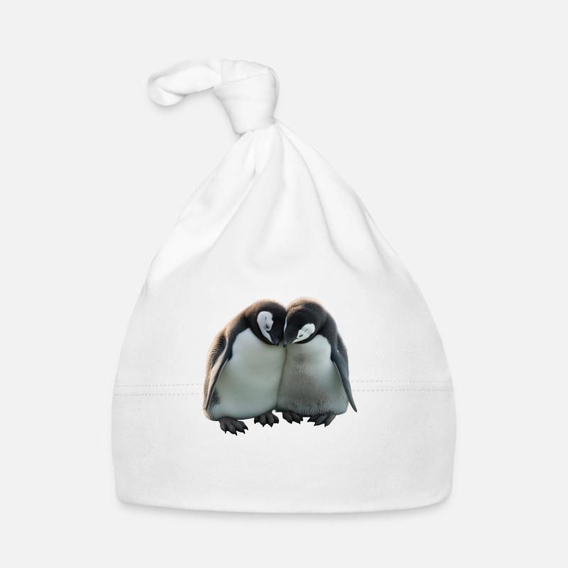 Zwei Pinguine umarmen sich Baby Bio-Mütze