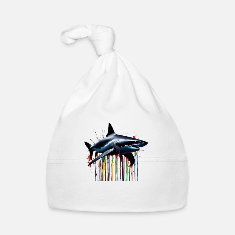 Art de la peinture de requin coloré Bonnet bio Bébé