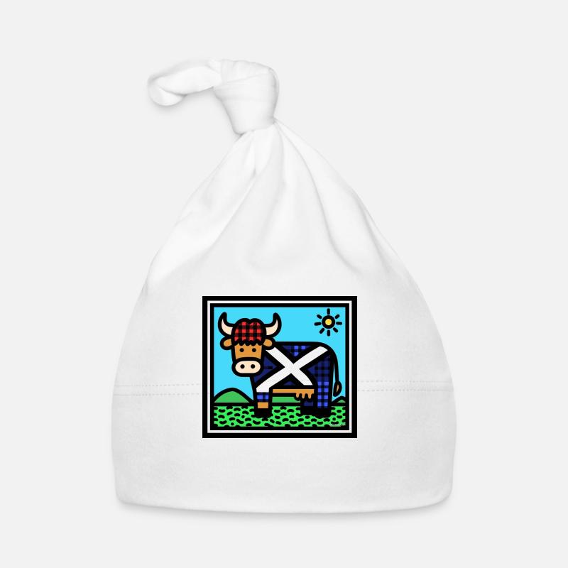 Vache écossaise des Highlands - Pop Art Bonnet bio Bébé
