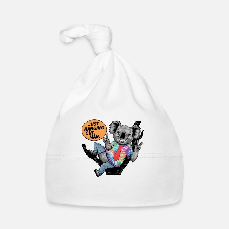 Koala en t-shirt tie-dye : Juste traîner dehors ! Bonnet bio Bébé