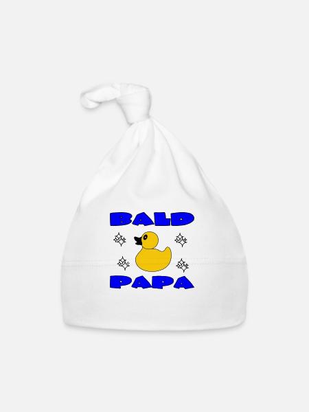 BALD PAPA - Organic Baby Cap - white - Front