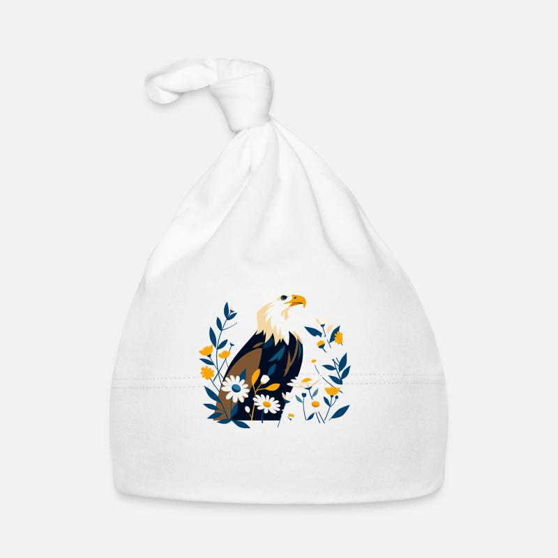 Aigle avec des fleurs Bonnet bio Bébé