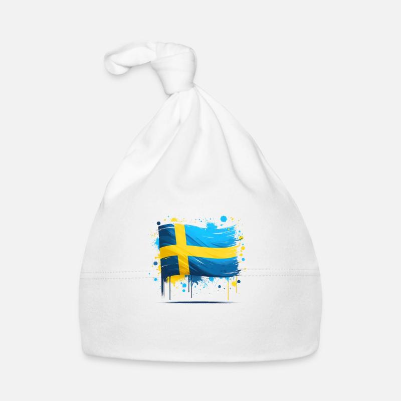 Sverige Suède Drapeau Schweden Flagge Bonnet bio Bébé
