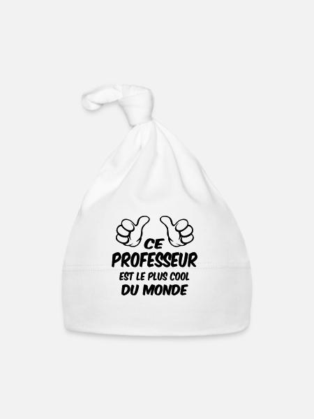 MEILLEUR PROFESSEUR - Bonnet bio Bébé - blanc - Devant