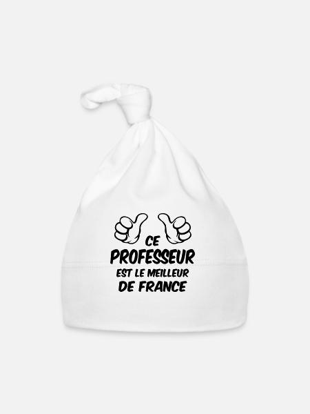 MEILLEUR PROFESSEUR - Bonnet bio Bébé - blanc - Devant