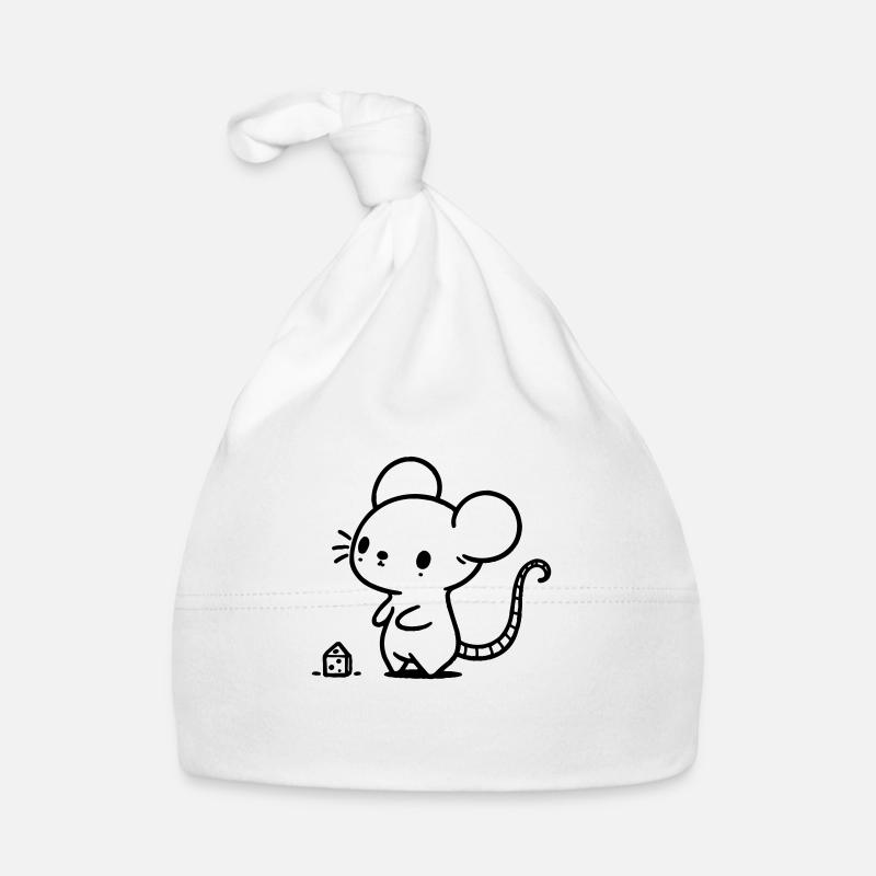 Mouse - Organic Baby Cap - white
