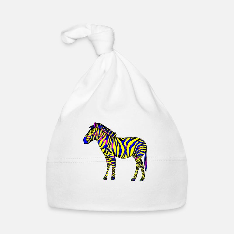 Zebra - Baby Bio-Mütze - Weiß