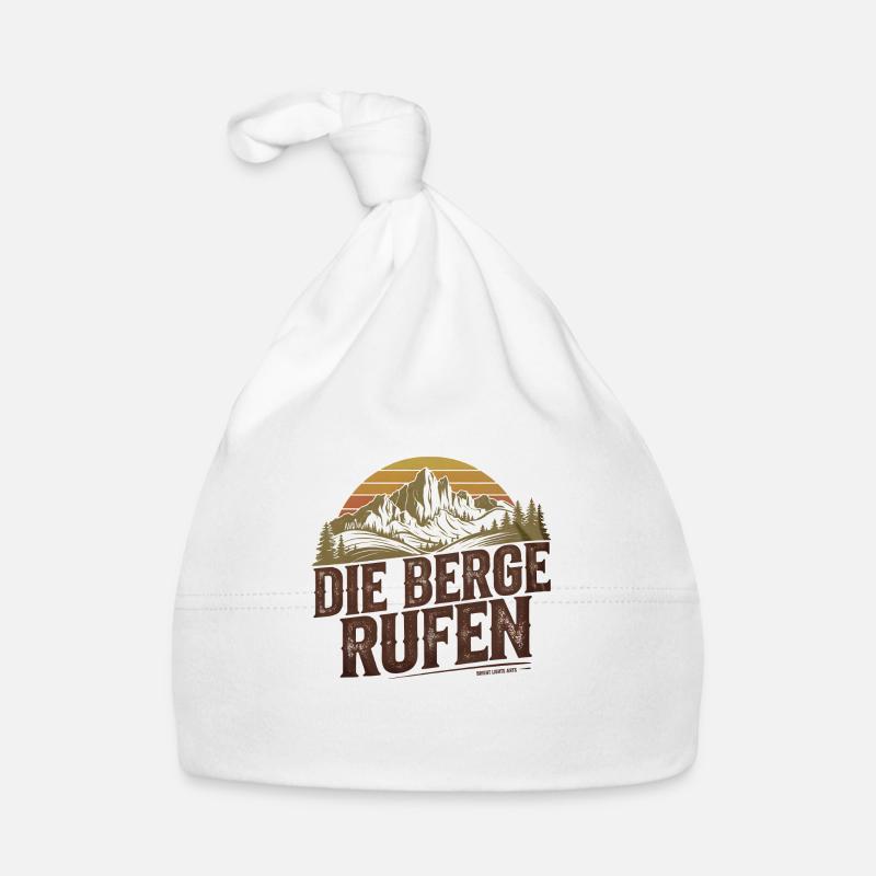 DIE BERGE RUFEN - Rustikales Schild Design Baby Bio-Mütze