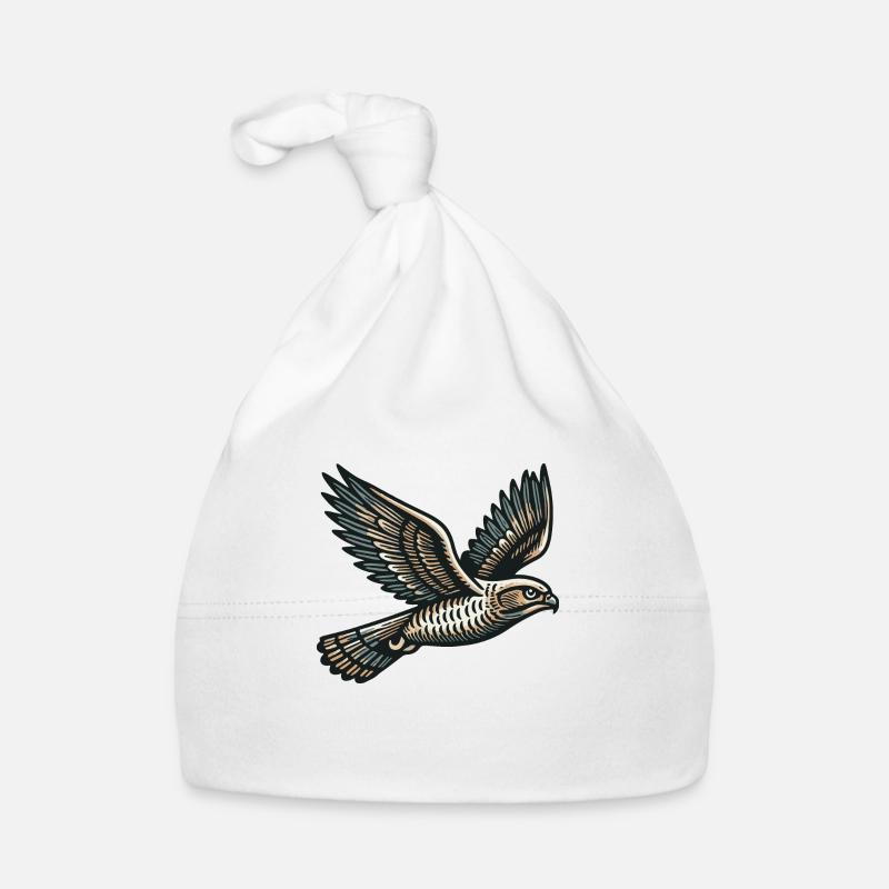 Hawk - Organic Baby Cap - white