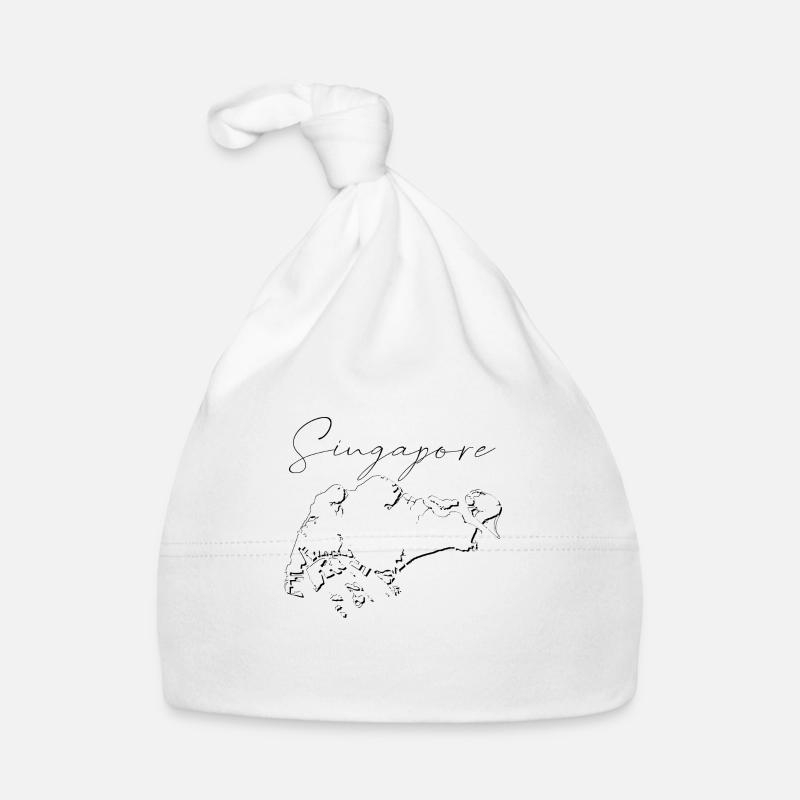 Singapore map as outline EN Organic Baby Cap