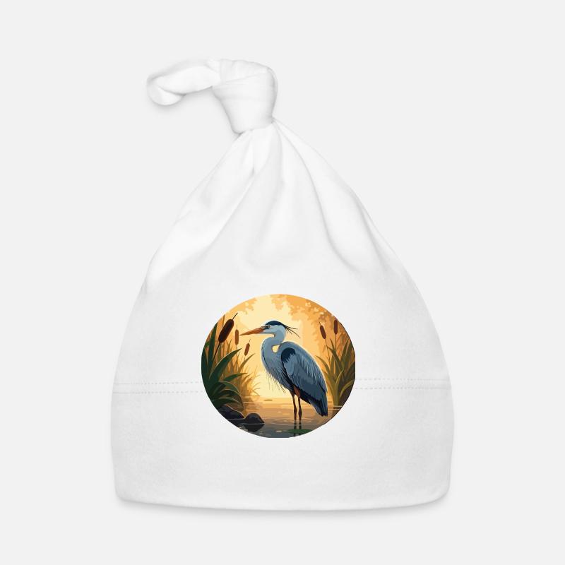 Héron bleu par rétroéclairage Bonnet bio Bébé