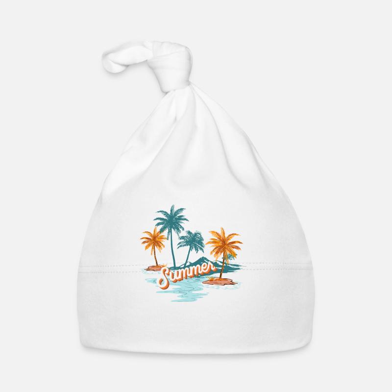 SummerVibes - Design - Baby Bio-Mütze - Weiß
