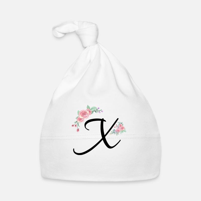 Buchstabe x Blumen Baby Bio-Mütze
