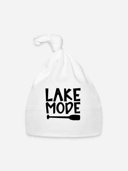 Lake Mode Adventure PaddelMotivation Design - Baby Bio-Mütze - Weiß - Vorne