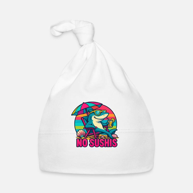 Requin à la Plage en Mode Cool No Soucis Bonnet bio Bébé