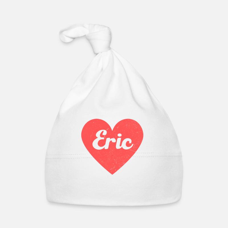 Eric Name Red Heart Love Fan Retro Organic Baby Cap