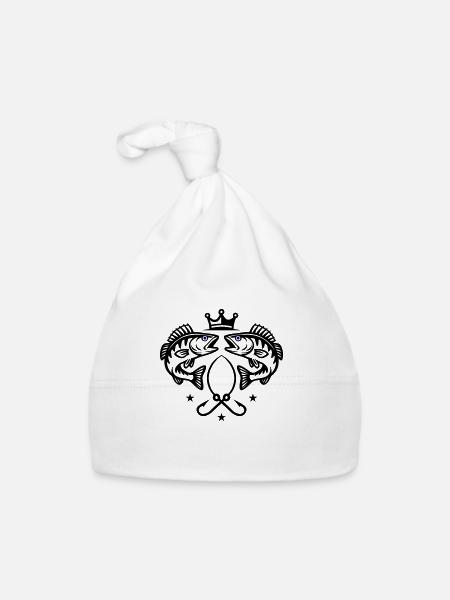 Angeln Hecht Fisch Symbol - Baby Bio-Mütze - Weiß - Vorne
