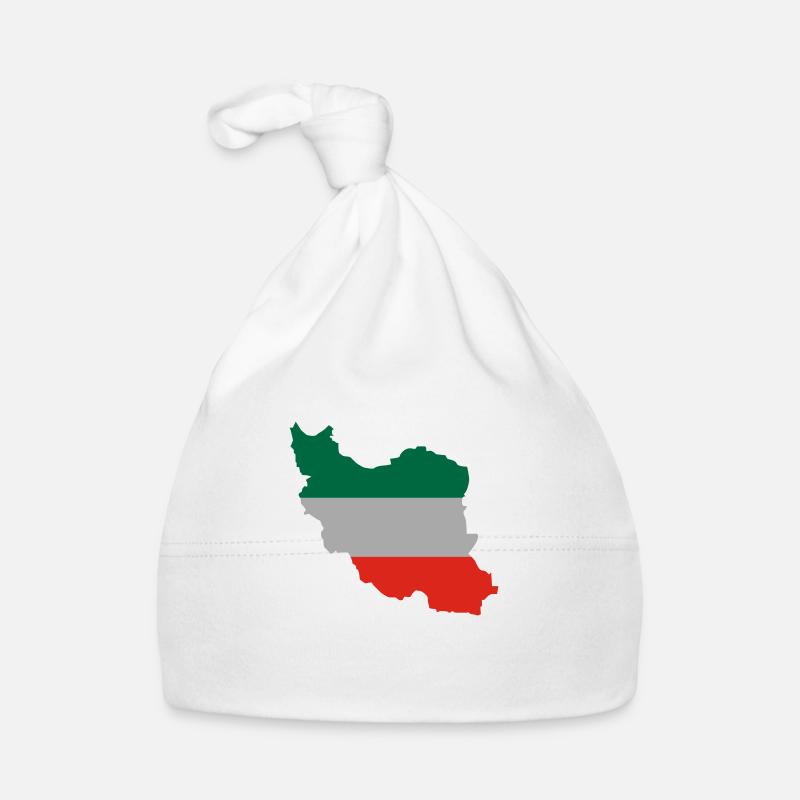 iran_flagg - Baby Bio-Mütze - Weiß