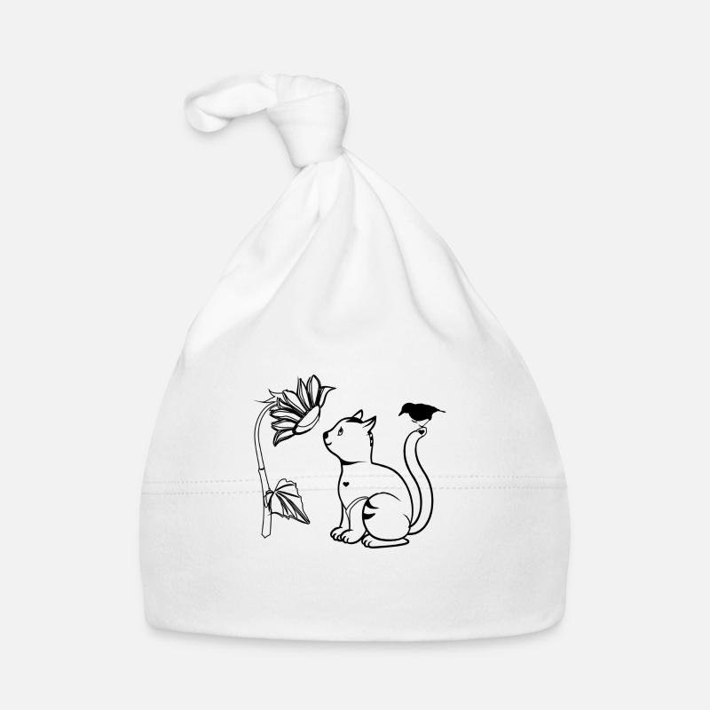 Cat flower bird Organic Baby Cap