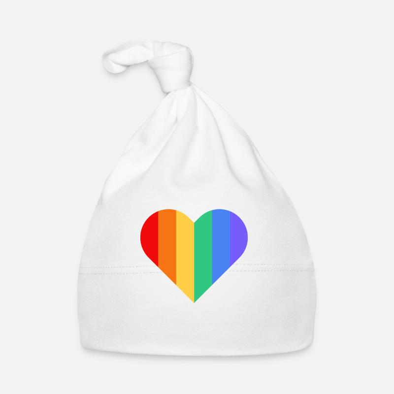 Rainbow heart Organic Baby Cap