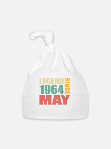 59e anniversaire mai millésime 1964 Idée cadeau - Bonnet bio Bébé - blanc - Devant