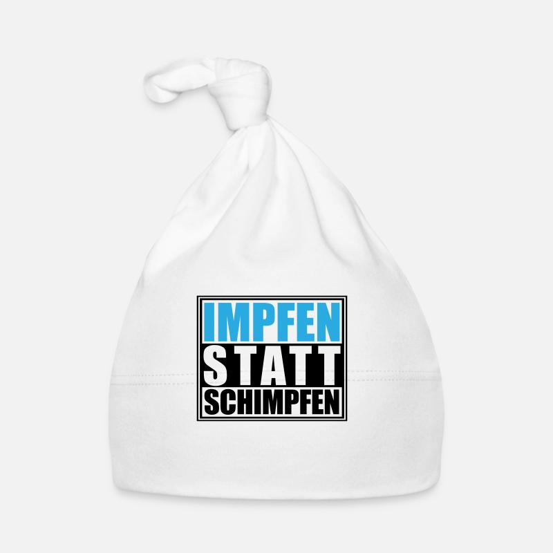 Impfen statt Schimpfen, Corona | Farben änderbar Baby Bio-Mütze