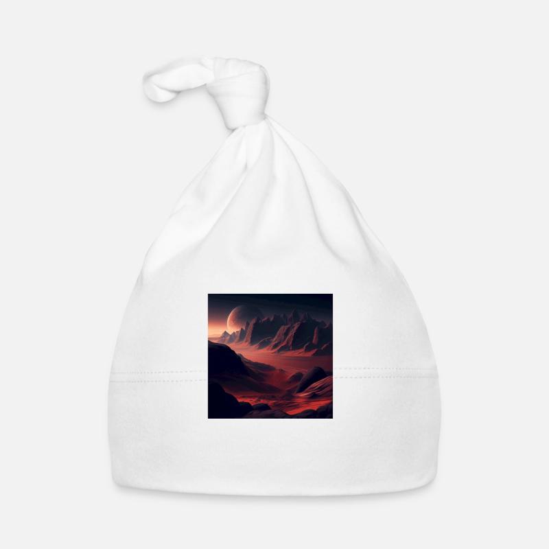 Mountain landscape, mountain, sunset, moon, world Organic Baby Cap