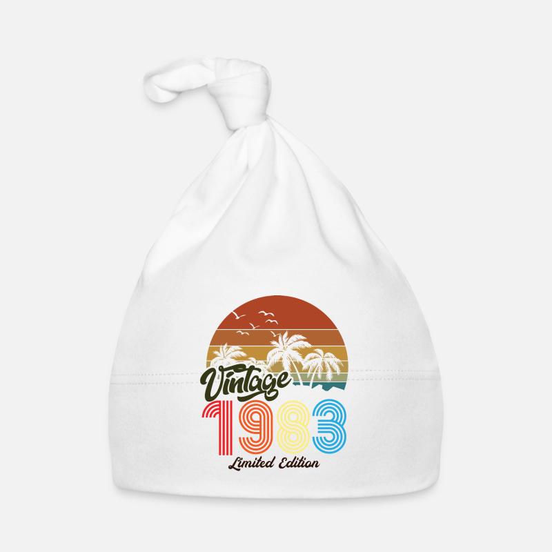 Vintage exemplaire unique 1983 Edition limitée - Bonnet bio Bébé - blanc