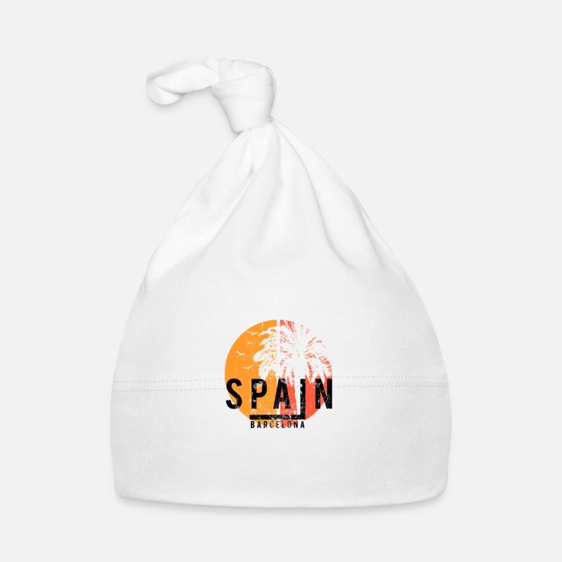 Artistic Barcelona Spain Cool Palm Tree Vacation Organic Baby Cap