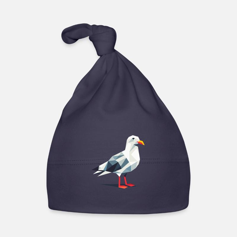 Moin Comic Nordsee Hamburg Polygon Möwe Vogel Pier Baby Bio-Mütze