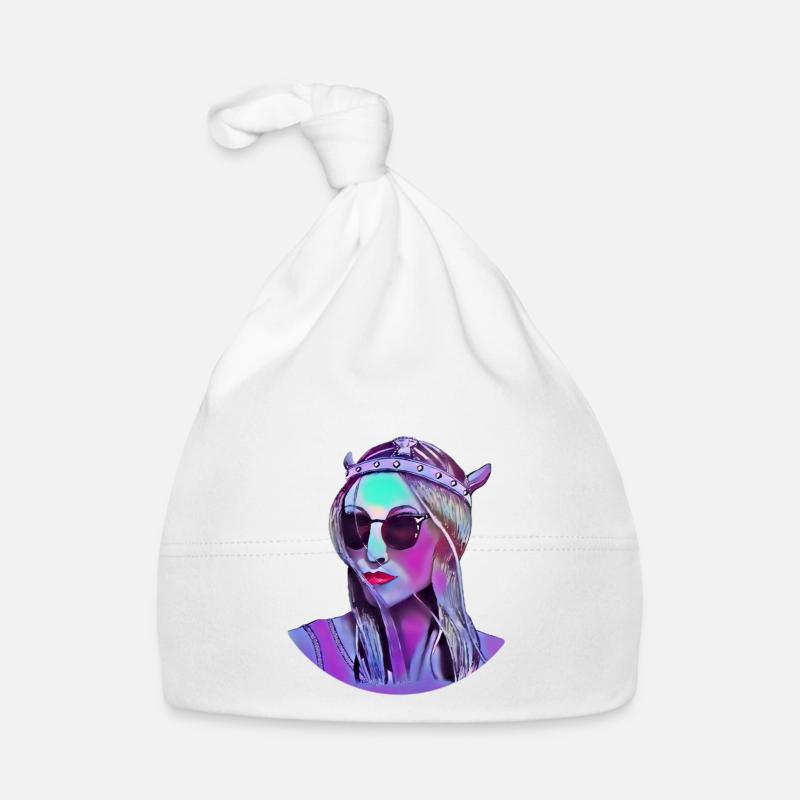 Viking moderne avec des lunettes de soleil dans un style bande dessinée Bonnet bio Bébé