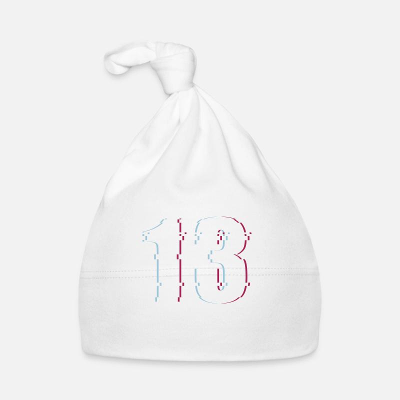 13 Thirteen Thirteen Number Effect Distorted Number Organic Baby Cap