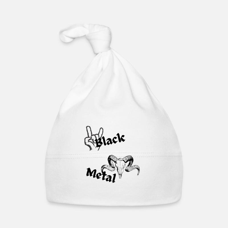Black Metal - Bonnet bio Bébé - blanc