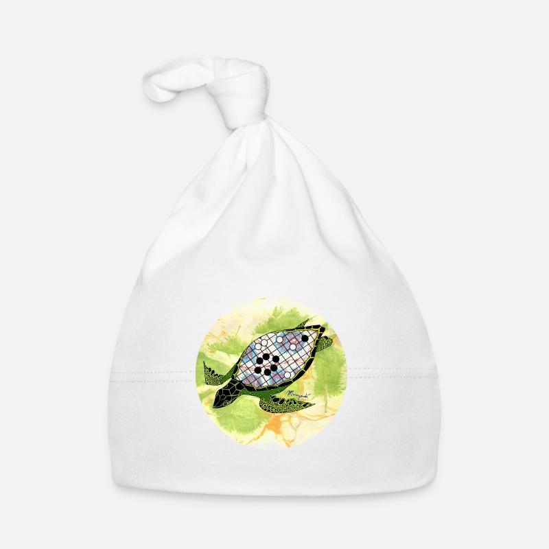 La carapace de tortue - Bonnet bio Bébé - blanc