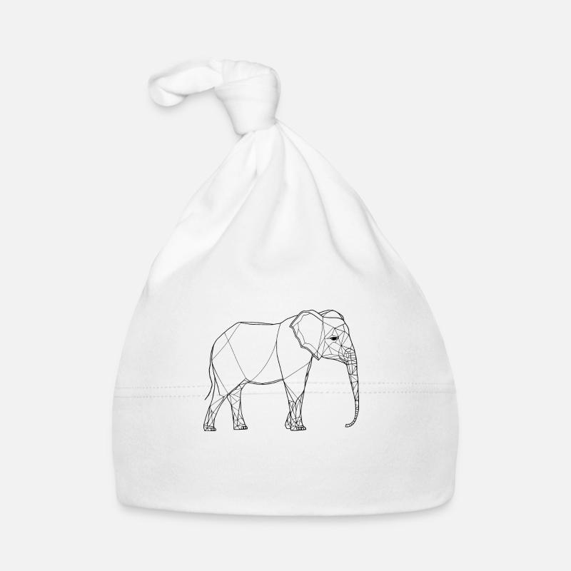 Elephant fine line art Organic Baby Cap