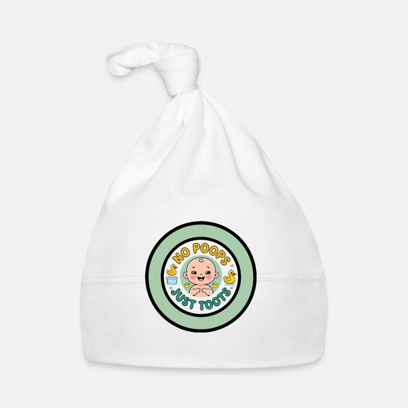 Pas de caca, juste des toots - Conception de badge Bonnet bio Bébé