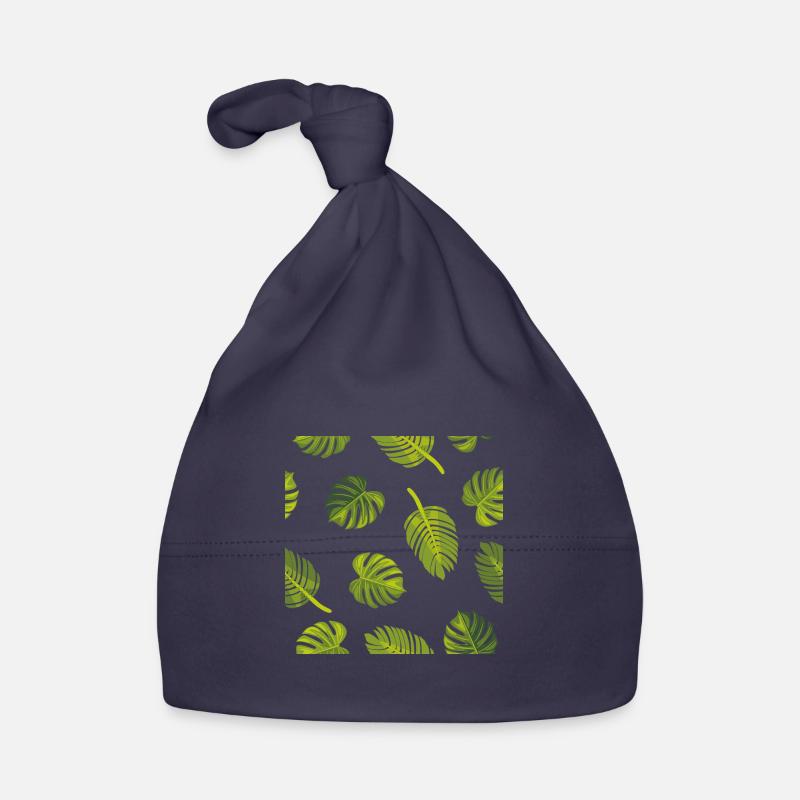 Pattern with tropical leaves Organic Baby Cap