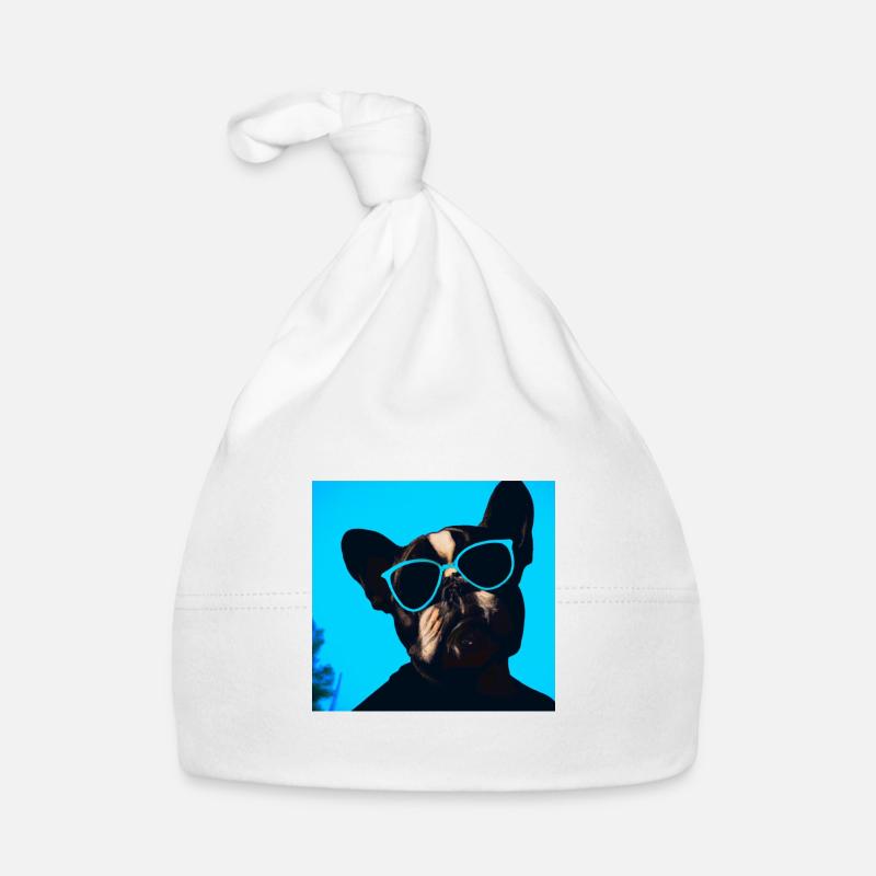 Drôle de chien avec lunettes de soleil Bleu Bonnet bio Bébé
