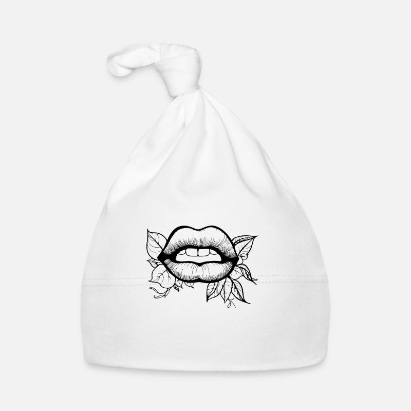 Lips, mouth, kissing lips Organic Baby Cap
