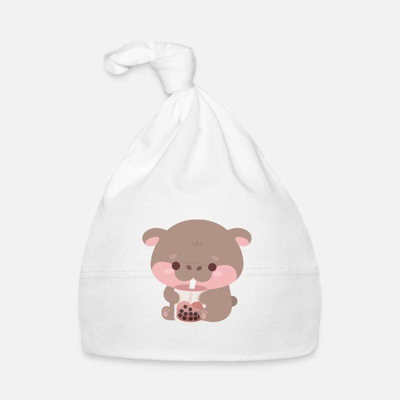 Boba Moo Deng Hippo Organic Baby Cap