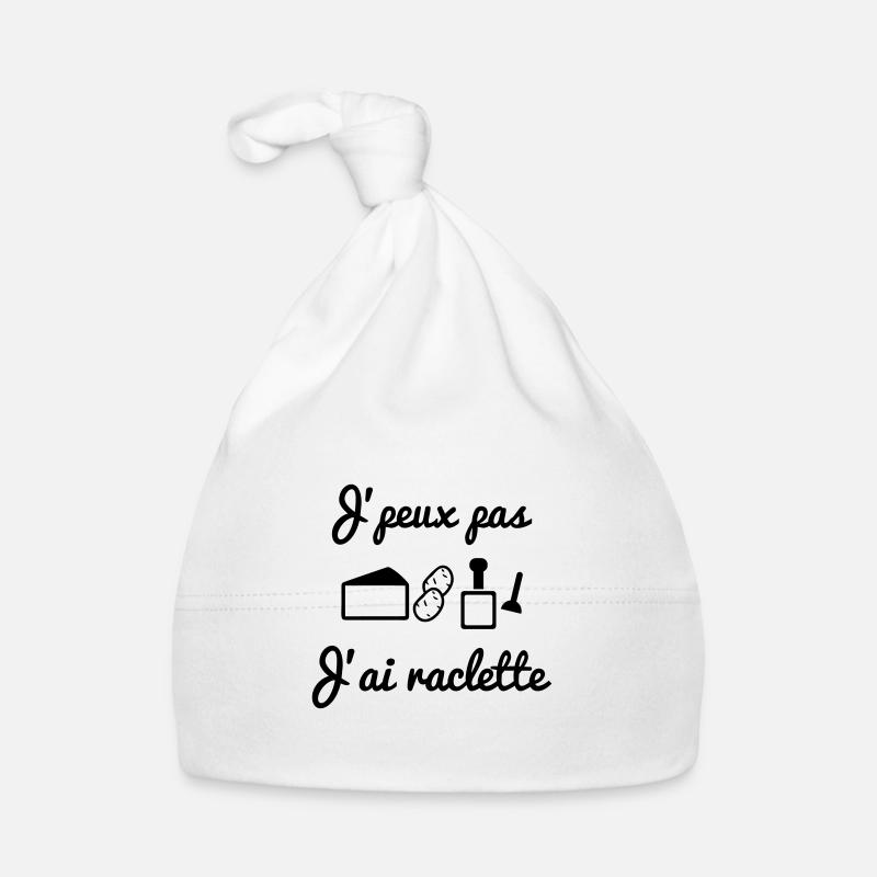 j'peux pas j'ai raclette - Bonnet bio Bébé - blanc
