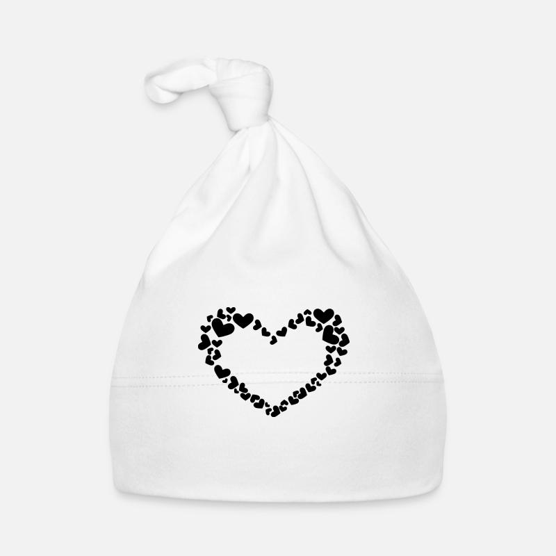 Herz Design mit Herzchen Baby Bio-Mütze