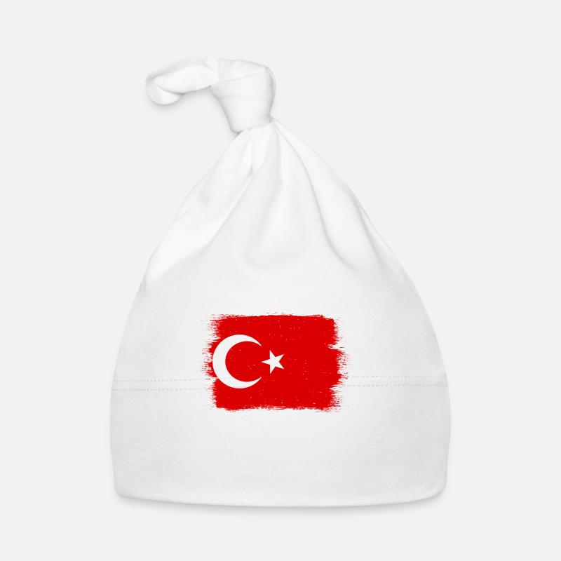 Drapeau de Turquie Utilisé Look Drapeau Turc Vintage Bonnet bio Bébé