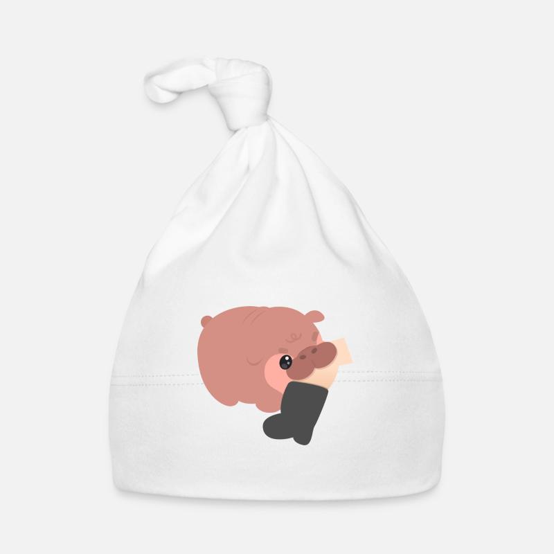 Moo Deng Pygmy Hippo Bite Organic Baby Cap