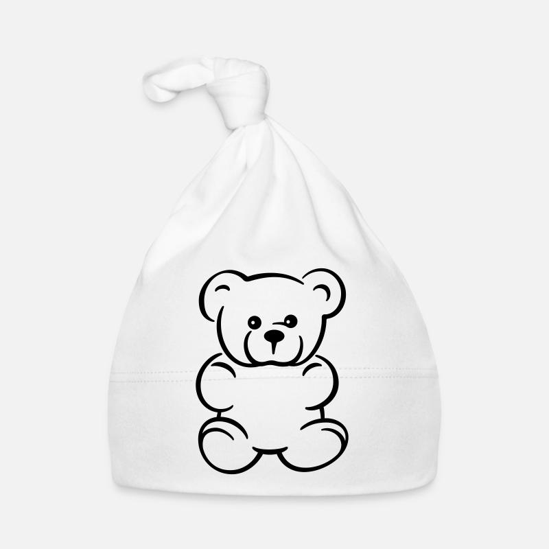 Teddy - Gift Gift Idea - Organic Baby Cap - white