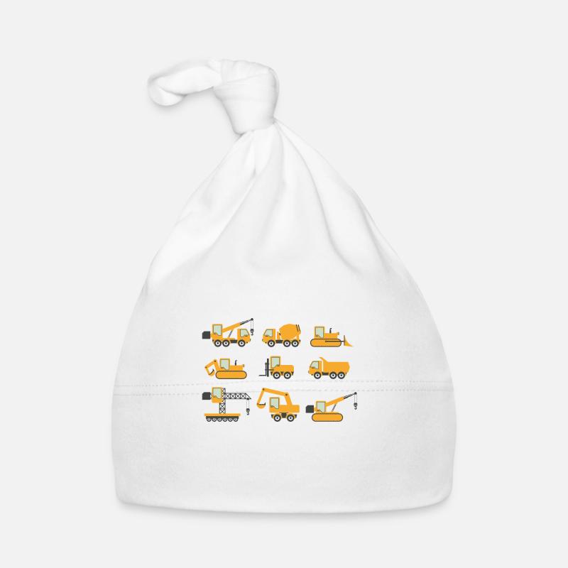 Baustelle Silhouette Geschenk Bagger Baby Bio-Mütze