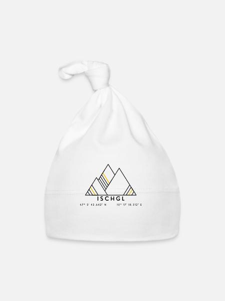 Minimalistisches Ischgl-Logo - Baby Bio-Mütze - Weiß - Vorne