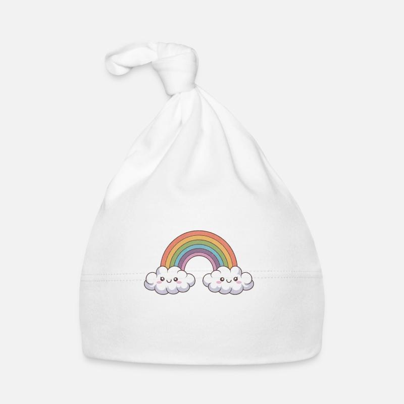 Fröhliche Regenbogenfreunde Baby Bio-Mütze