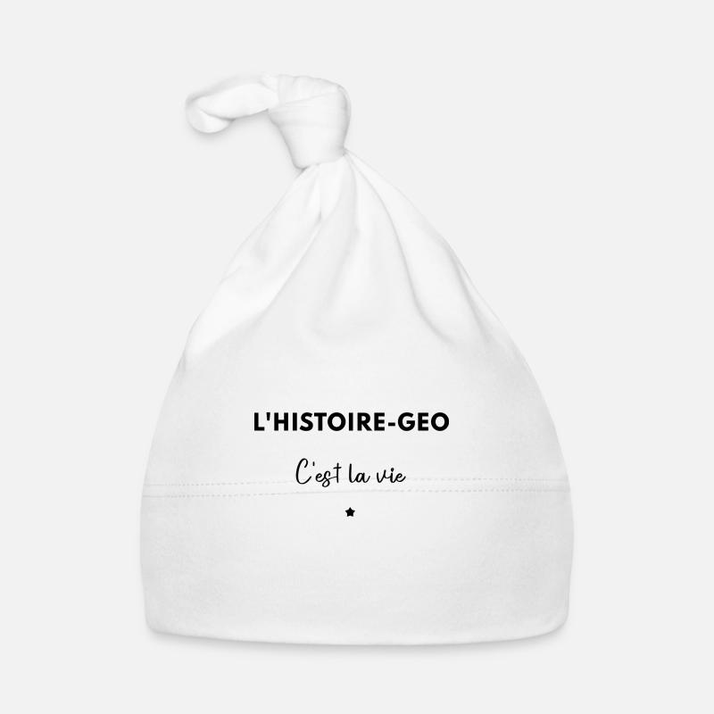 L’histoire geo c’est la vie - Bonnet bio Bébé - blanc