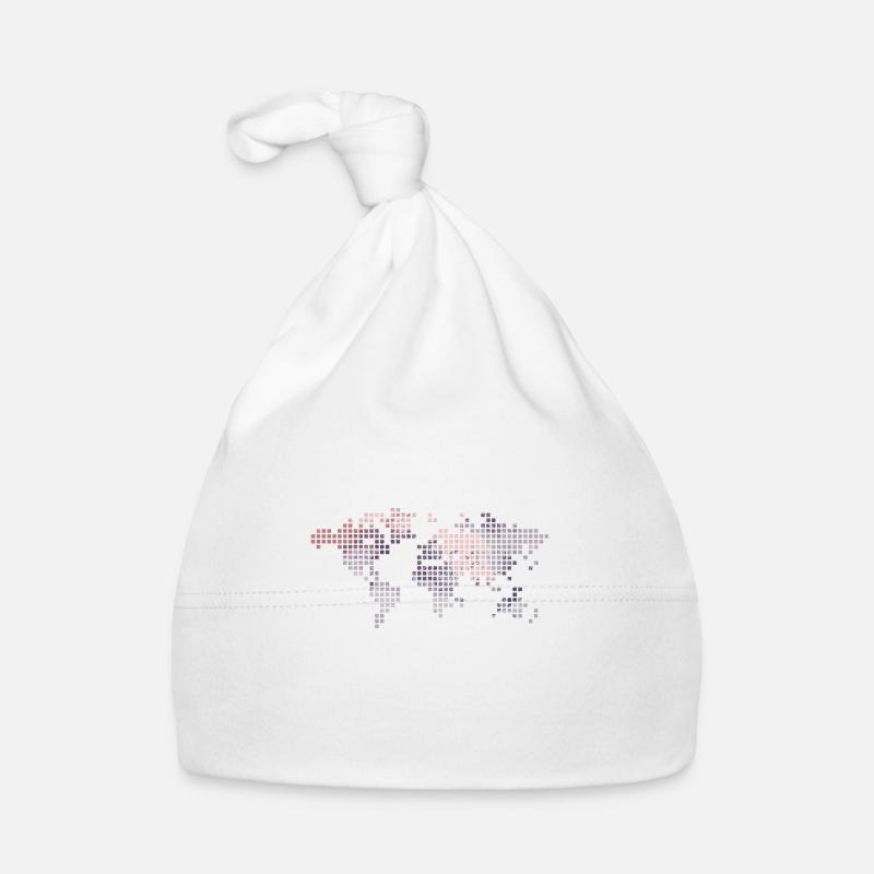 World map squares Organic Baby Cap